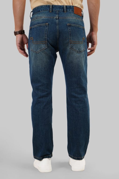 Blue Tinted Mid Rise Men's Straight Jeans - Image 2