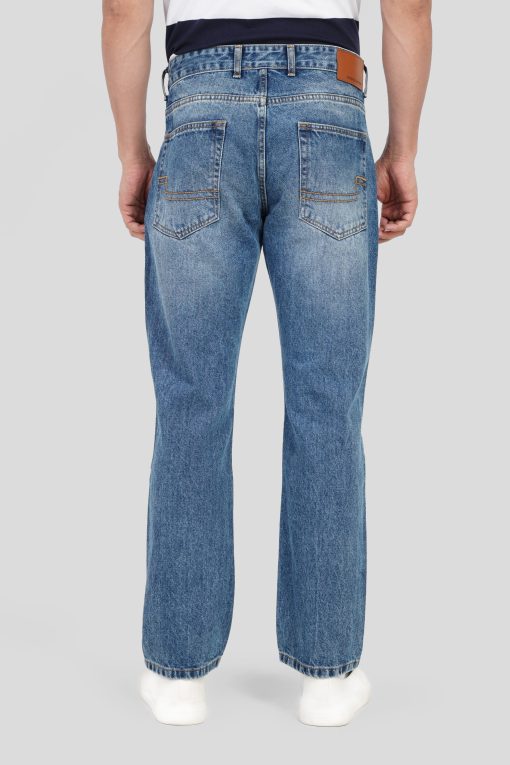 Light Blue Mid Rise Men's Straight Jeans - Image 2