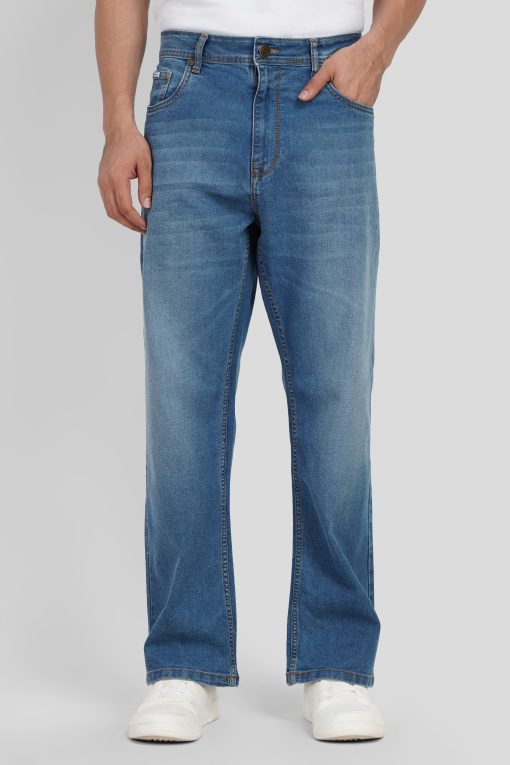 Blue High Rise Men's Bootcut Jeans