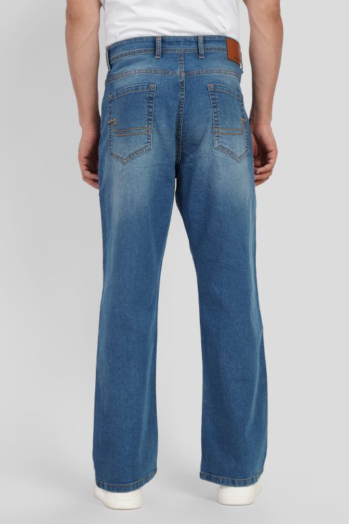 Blue High Rise Men's Bootcut Jeans - Image 2